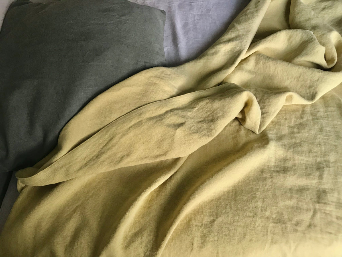 Linen blanket, heavy linen 460 gsm, bedspread, 100% excellent stonewashed softened European linen, Seamless Queen, King