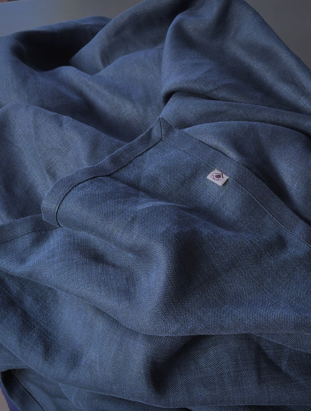 Linen blanket Navy, heavy linen 460 gsm, bedspread, 100% excellent stonewashed softened European linen, Seamless Queen, King