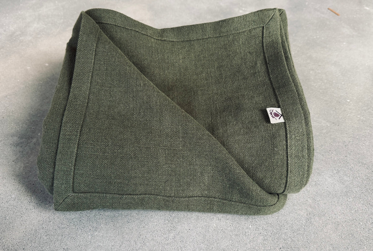 Linen blanket Forest, heavy linen 460 gsm, bedspread, 100% excellent stonewashed softened European linen, Seamless Queen, King