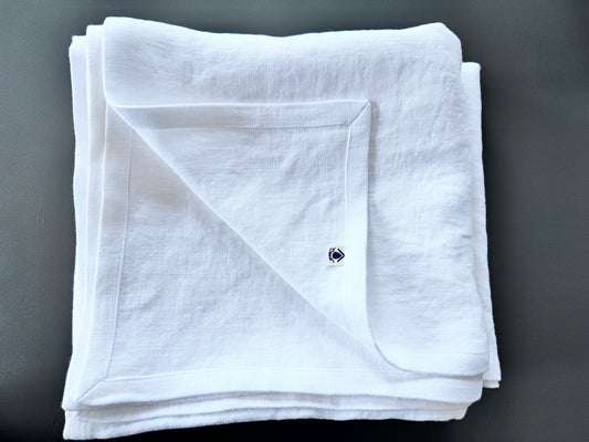 Linen blanket White, heavy linen 460 gsm, bedspread, 100% excellent stonewashed softened European linen, Seamless Queen, King